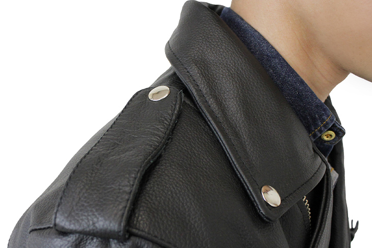 特価品】ダブルライダースジャケット（水牛革） ロング M~5Lまで