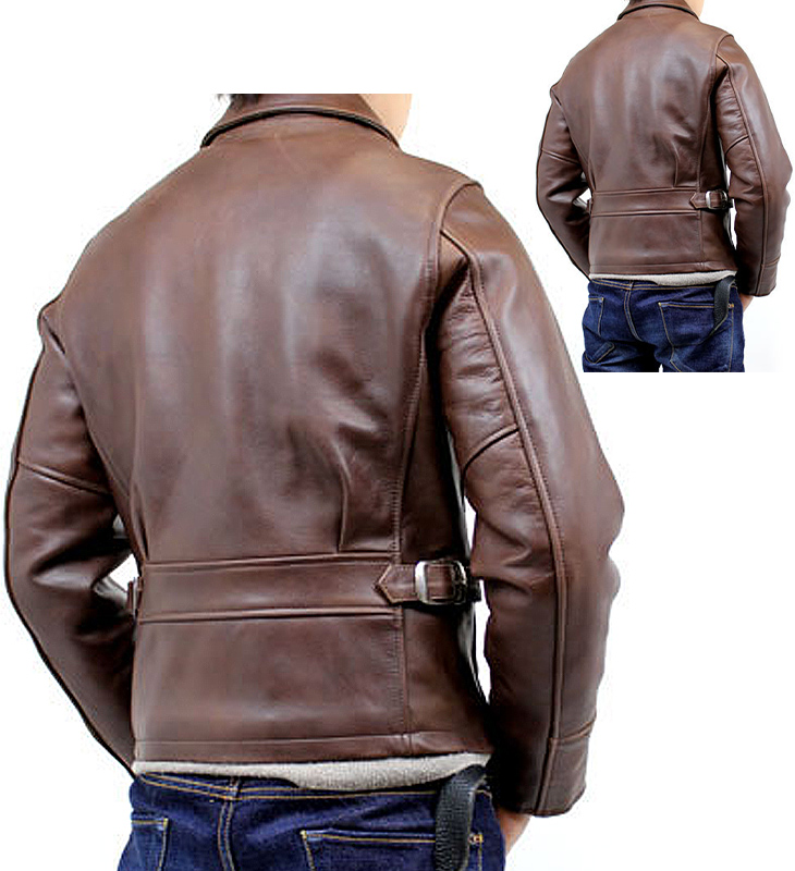 革ジャン襟付きシングルライダース 牛革 革製品専門店レザーハウス