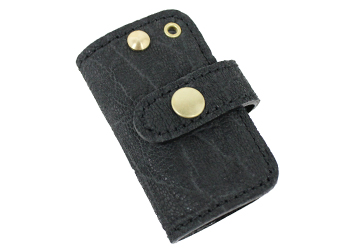 象の鼻の革を使用したキーケース(象革/日本製）黒
