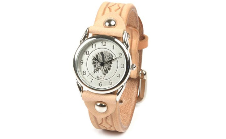 細身のハンドスタンプバックル革腕時計 牛革 日本製 レディース 革製品専門店レザーハウス