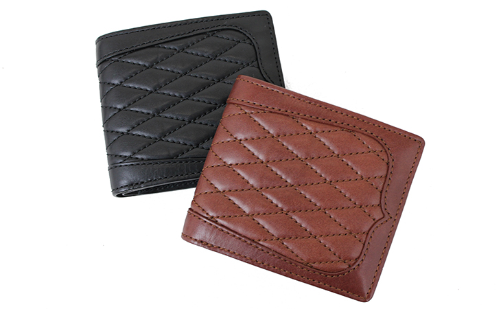 ウエスタン調キルティング二つ折り革財布（牛革/日本製）｜革製品専門店レザーハウス