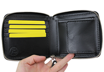 サメ革ラウンドファスナー二つ折り財布（サメ革/日本製）｜革製品専門 