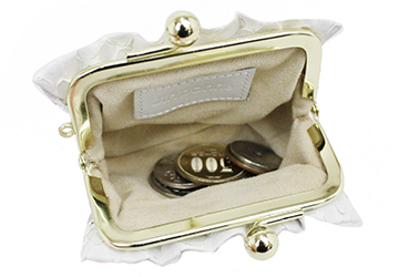 “ブランパイソンガマ口コインケース（ヘビ革/日本製））開運白蛇財布