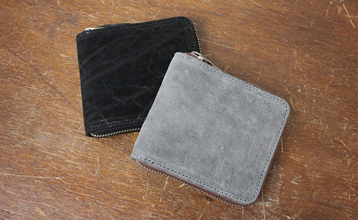 エレファントラウンドファスナー二つ折り財布（象革/日本製）｜革製品