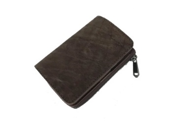 ゾウ革Ｌ字ラウンドファスナー二つ折り財布（象革/日本製）｜革製品 