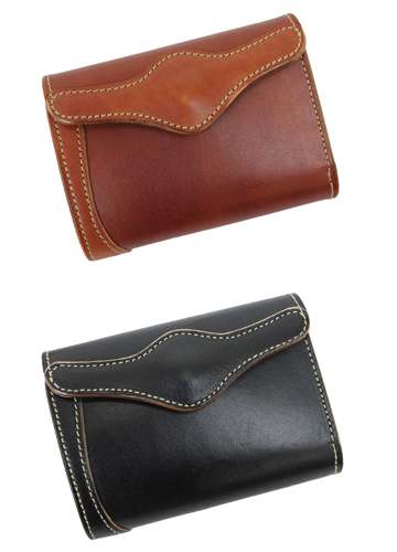 sa196-12　ミドルサイズの二つ折り財布（牛革/日本製）