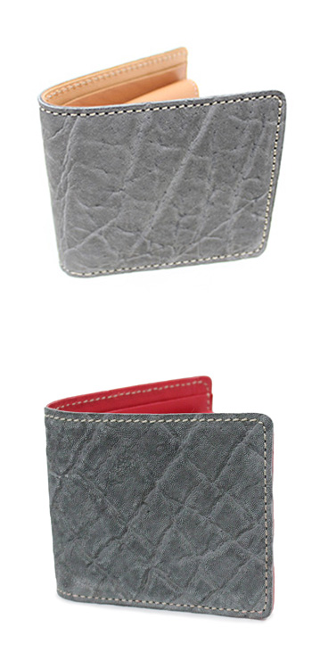 希少価値の高い象革を使用した二つ折り財布（象革/日本製）｜革製品